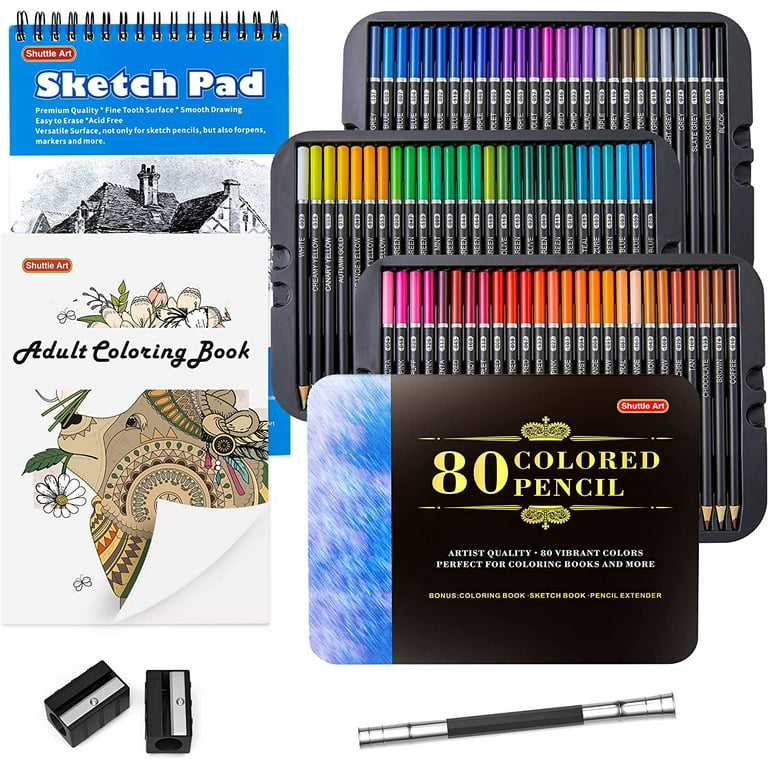 Thick Core Colored Pencil Set of 12 Adult Coloring Books 