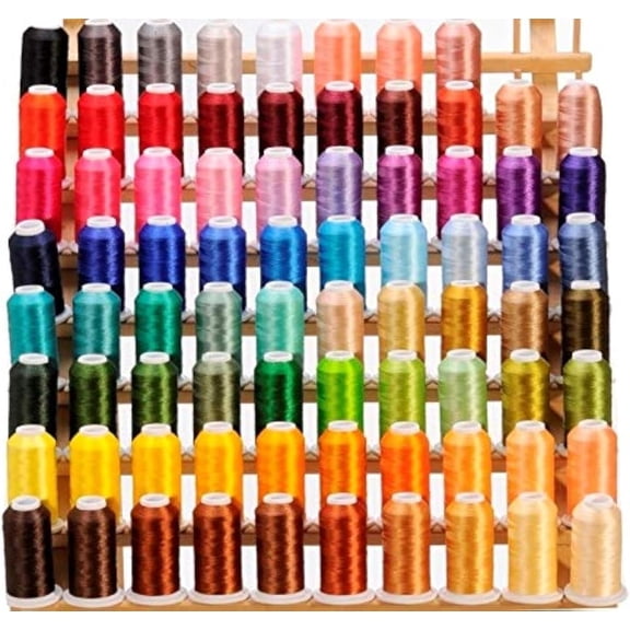 80 Cones (1100 Yards Each) of Polyester Embroidery Threads Compatible with Babylock Janome Singer Pfaff Husqvarna Bernina Machines