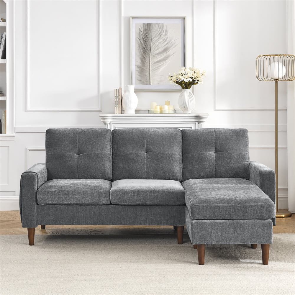 3 Seat Streamlined Upholstered Sofa Couch With Removable Back And