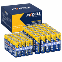 80-Count PKCELL 1.5V Carbon Zinc AA & AAA Batteries (40 Double A + 40 Triple A)