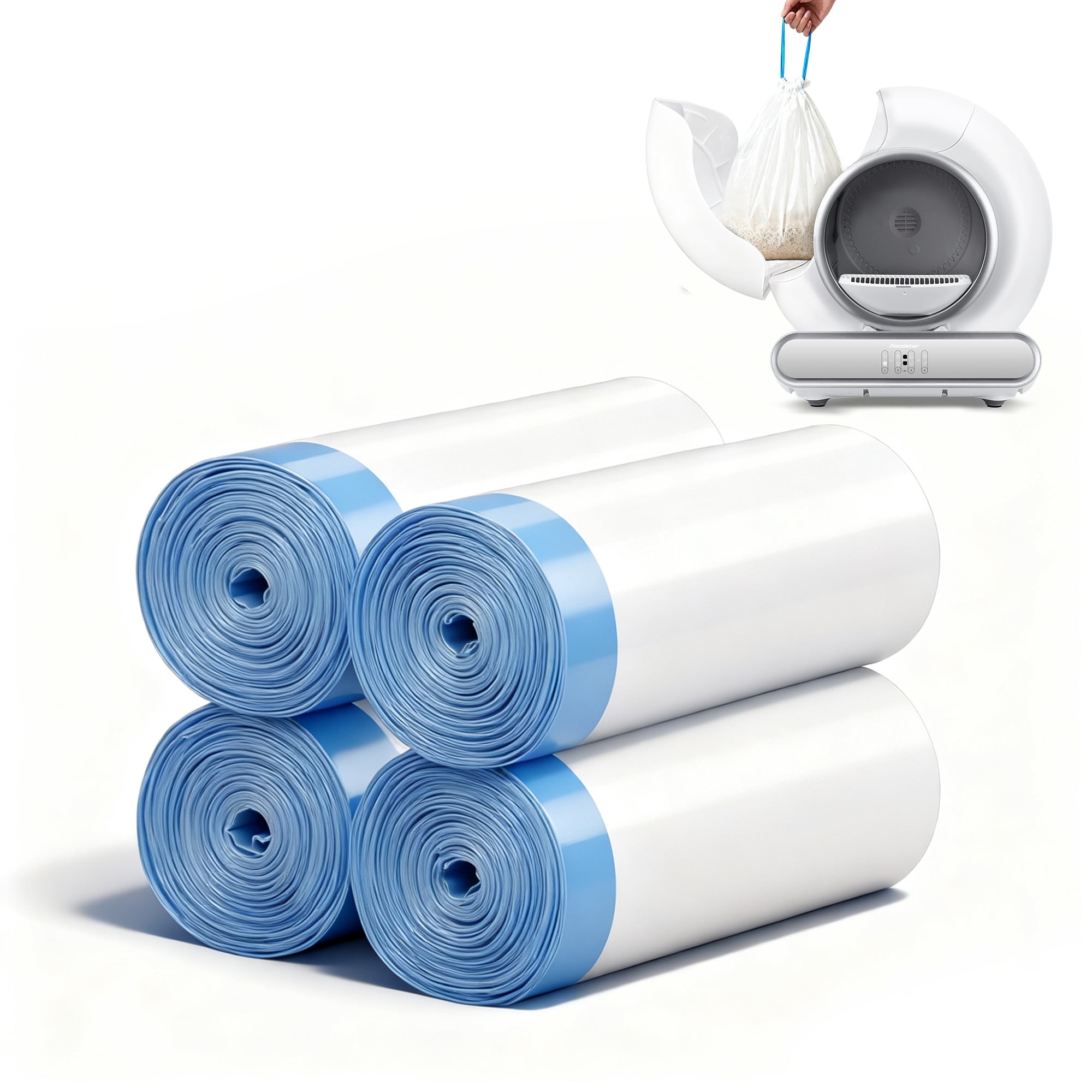 80 Count Cat Litter Box Liners, Drawstring Litter Box Liner Bags for ...