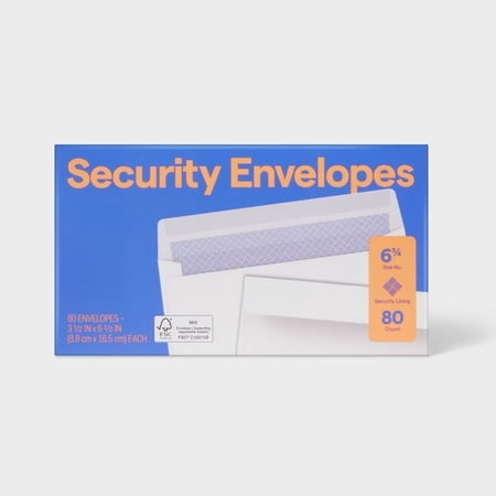 80 Count White Security Envelopes