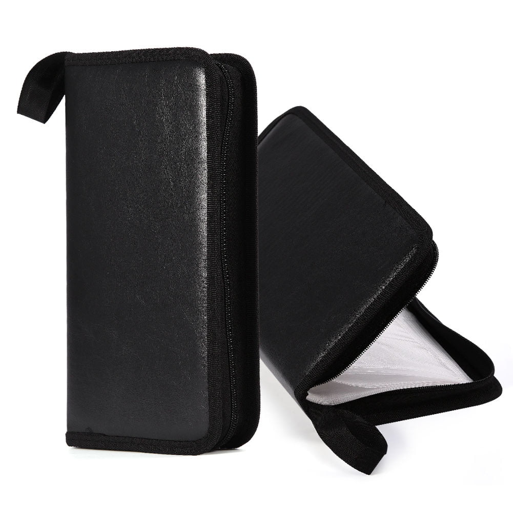 80 Disc Large Capacity Portable PU Leather CD DVD VCD Storage Case ...