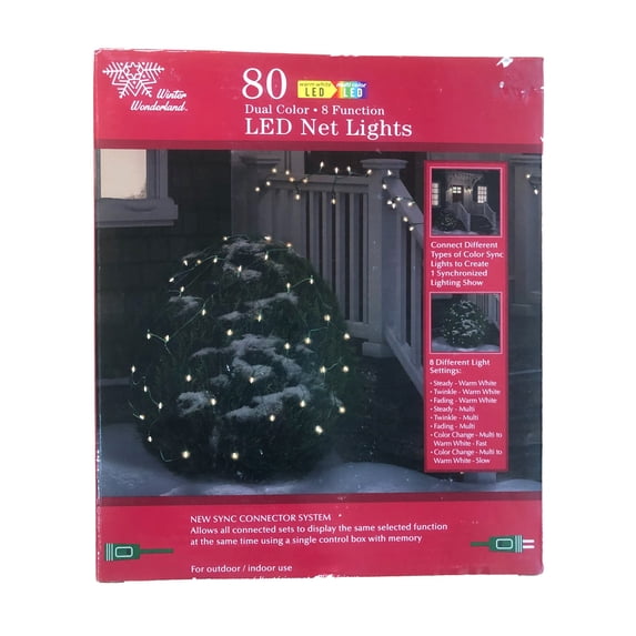 80 Dual Multi-Color LED 8 Function Net Lights String Light Set