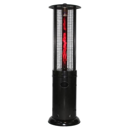 RADtec Group 78 x 50 x 50 in. Ellipse Flame Patio Heater - Black & Ruby Glass