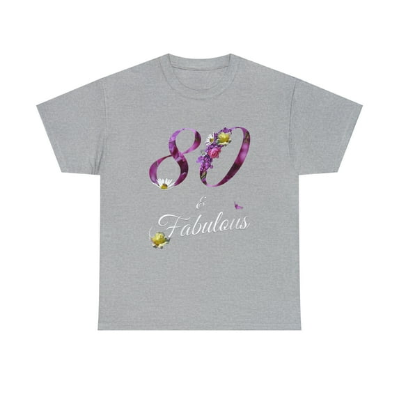 80 & Fabulous 80 Years Old Floral 80th Birthday T-shirt