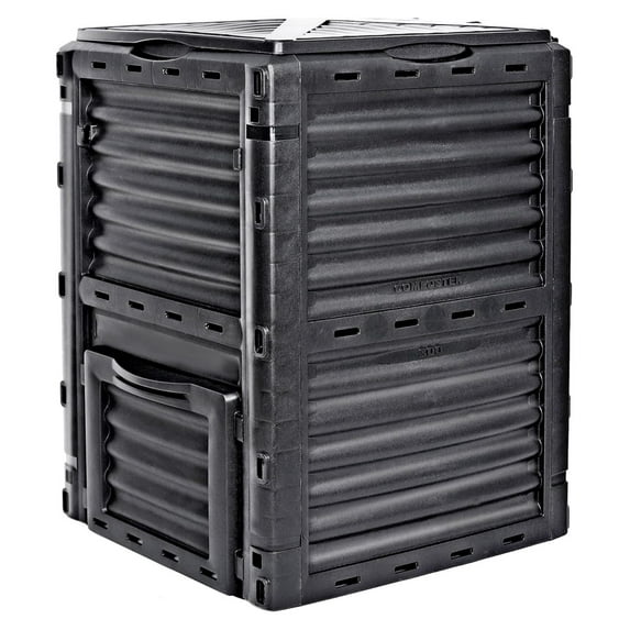 80 Gallon (300 L) Compost Bin from BPA Material, Easy Assemble Lightweight & Large Capacity, Outdoor Garden Compost Box, Fast Creation of Fertile Soil, Black