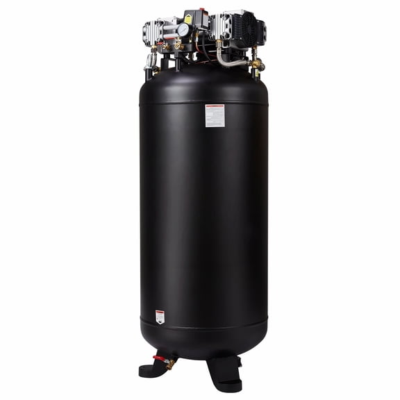 80 Gallon Air Compressor, 6.5HP Oil-Free, 15.5 SCFM@90 PSI, 145 PSI, Quiet 86dB - for Construction, Auto Repair, Industrial Use
