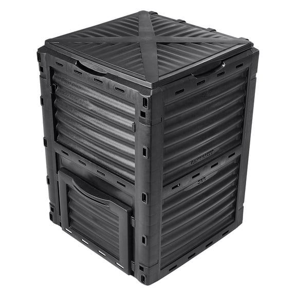 80 Gallon BPA Free Outdoor Compost Bin with Lid and Bottom Door Large Capacity Lightweight Easy Assembly for Fast Fertile Soil