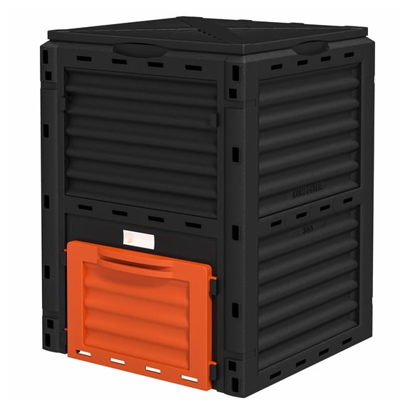 80 Gallon Compost Bin Outdoor, Large Capacity Composter, Fast Aerating Box for Garden Soil, Orange
