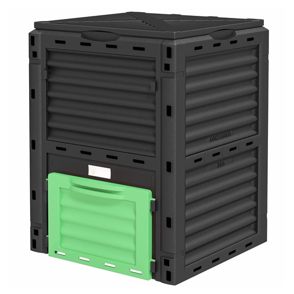 80 Gallon Compost Bin Outdoor, Large Capacity Composter, Fast Soil Maker, Aerating Box, Garden Waste Recycler, Green