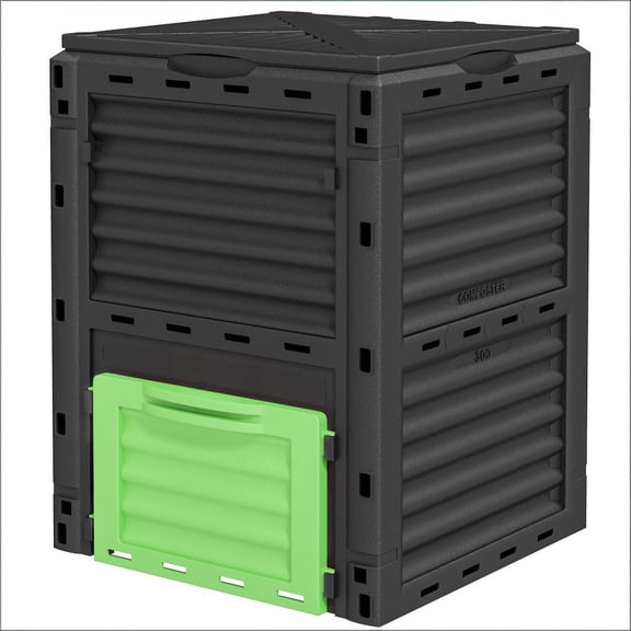80 Gallon Outdoor Compost Bin, Large Capacity Garden Composter with Multi-Vent Design, Tool-Free Assembly & Snap Lid for Backyard Organic Waste Composting