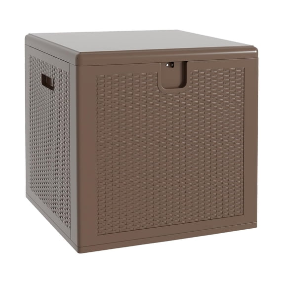 80 Gallon Outdoor Storage Box Waterproof, Lockable Resin Deck Box, Patio Deck Storage Box For Package Delivery, Square Deck Box Container for Furniture Cushions, Garden Tools, Pool Accessories