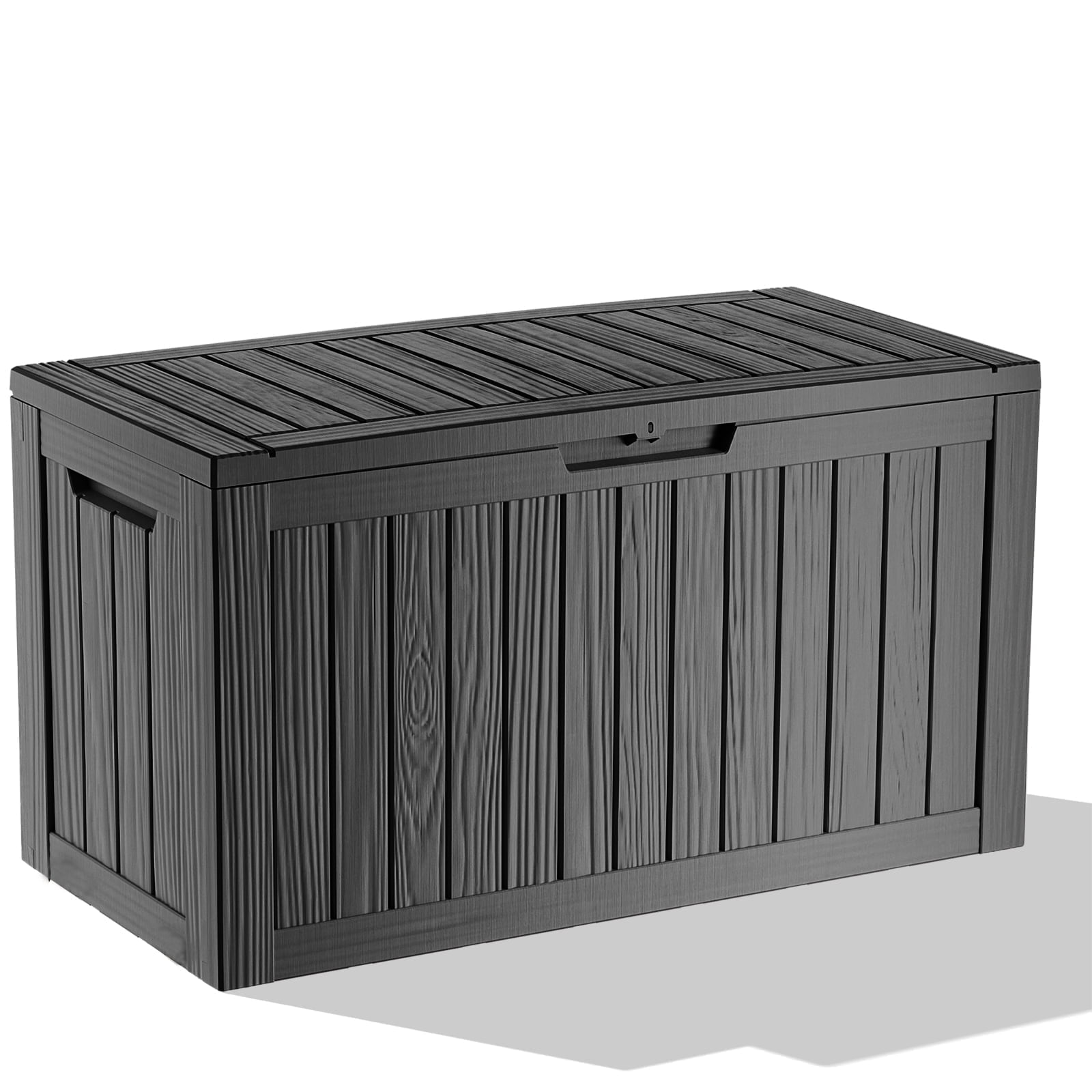 EASY UP 80 Gallon Resin Deck Box, Lockable Patio Outdoor Storage Box for Furniture, Garden Tools and Tools Storage, Waterproof Outside Storage Boxes