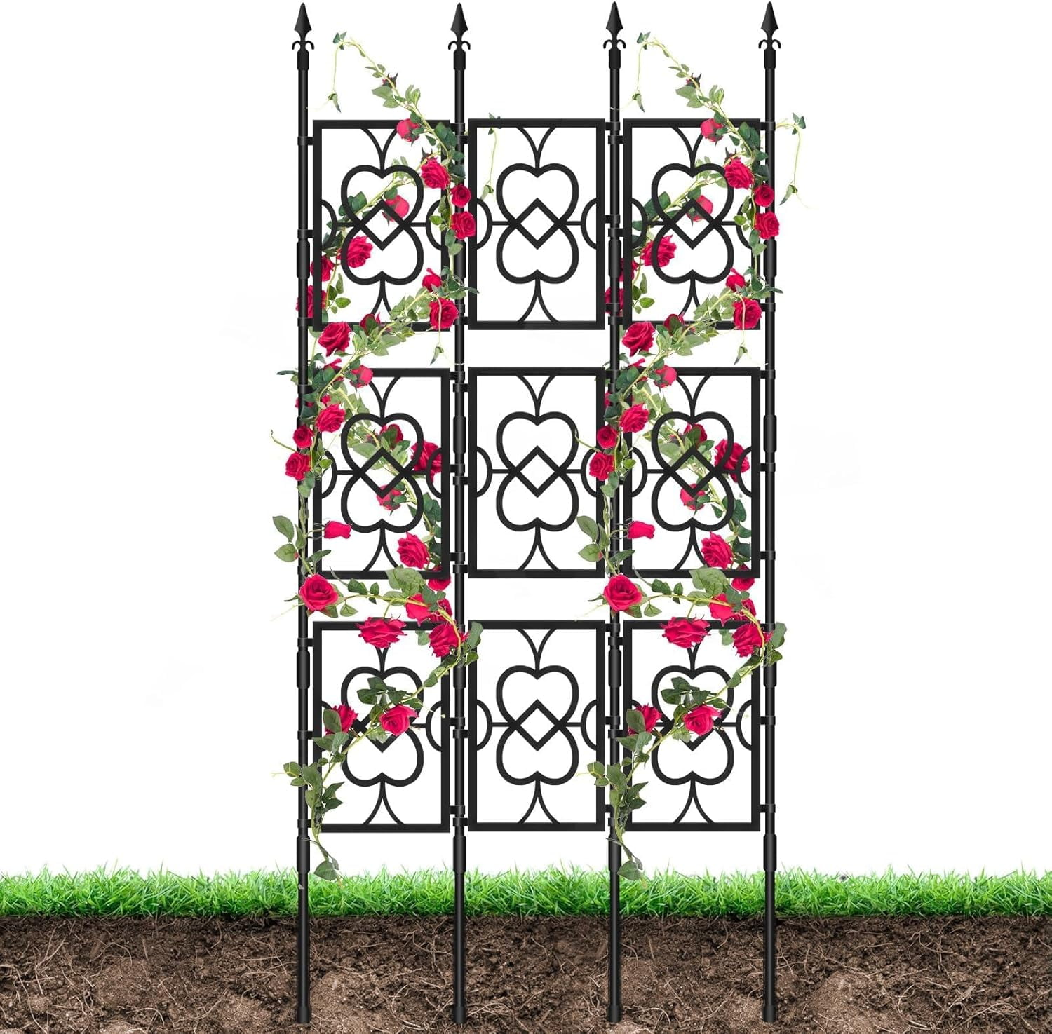80" Garden Trellis for Climbing Plants,  Screen Plant Trellis Frame for Potted Plants Rustproof Plant Support Thicken Cucumber Trellis Grow Support for Vines Flowers Vegetable Indoor Outdoor