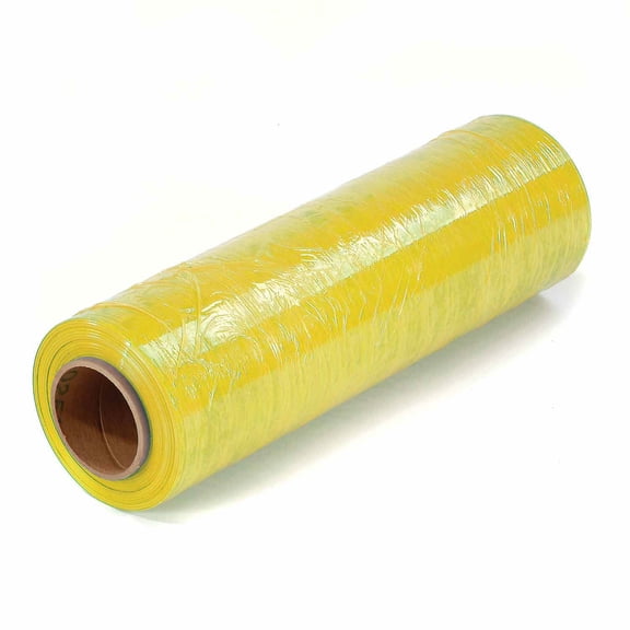 80 Gauge Stretch Wrap, 18" x 1500', Yellow, Lot of 4
