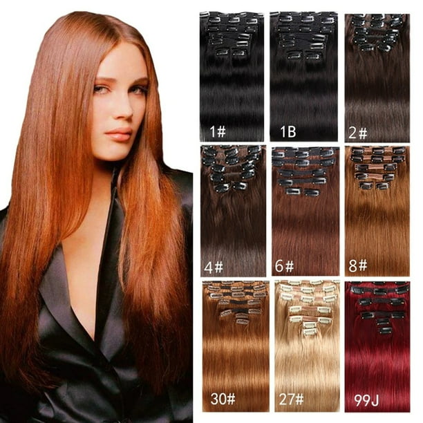 80 Gram 12 16 Straight Clip in Hair Extensions Human Hair Brazilian Virgin Hair Double Weft Full Head Straight 7 Pieces set Walmart Business Supplies