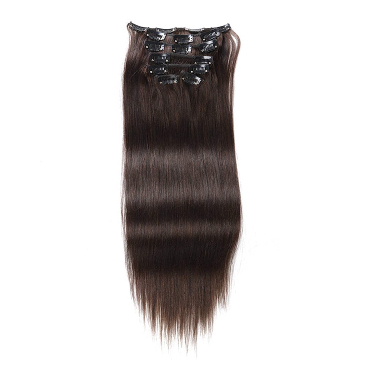 Real Human Hair Clip-in Extensions 16 Inch 2pc Scalp Coverage 16 Inch Remy Human Hair Clip-In Extensions | Superhairpieces main image 3