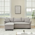 thumbnail image 1 of 80" Gray Corduroy For 3 People - Enjoy Spacious Seating L-shaped With Storage Stylish And Functional Addition, 1 of 5