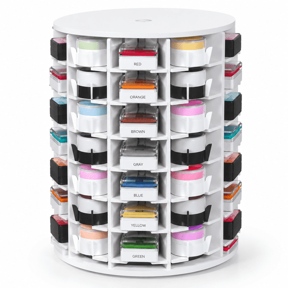 80 Grids Rotating Ink Pad Stororganizer Rack