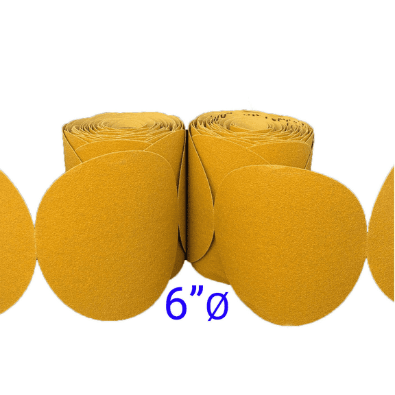 80 Grit 6" Diameter Sandpaper 100 Disc Roll PSA Sanding Sticky Back Adhesive Sand Paper
