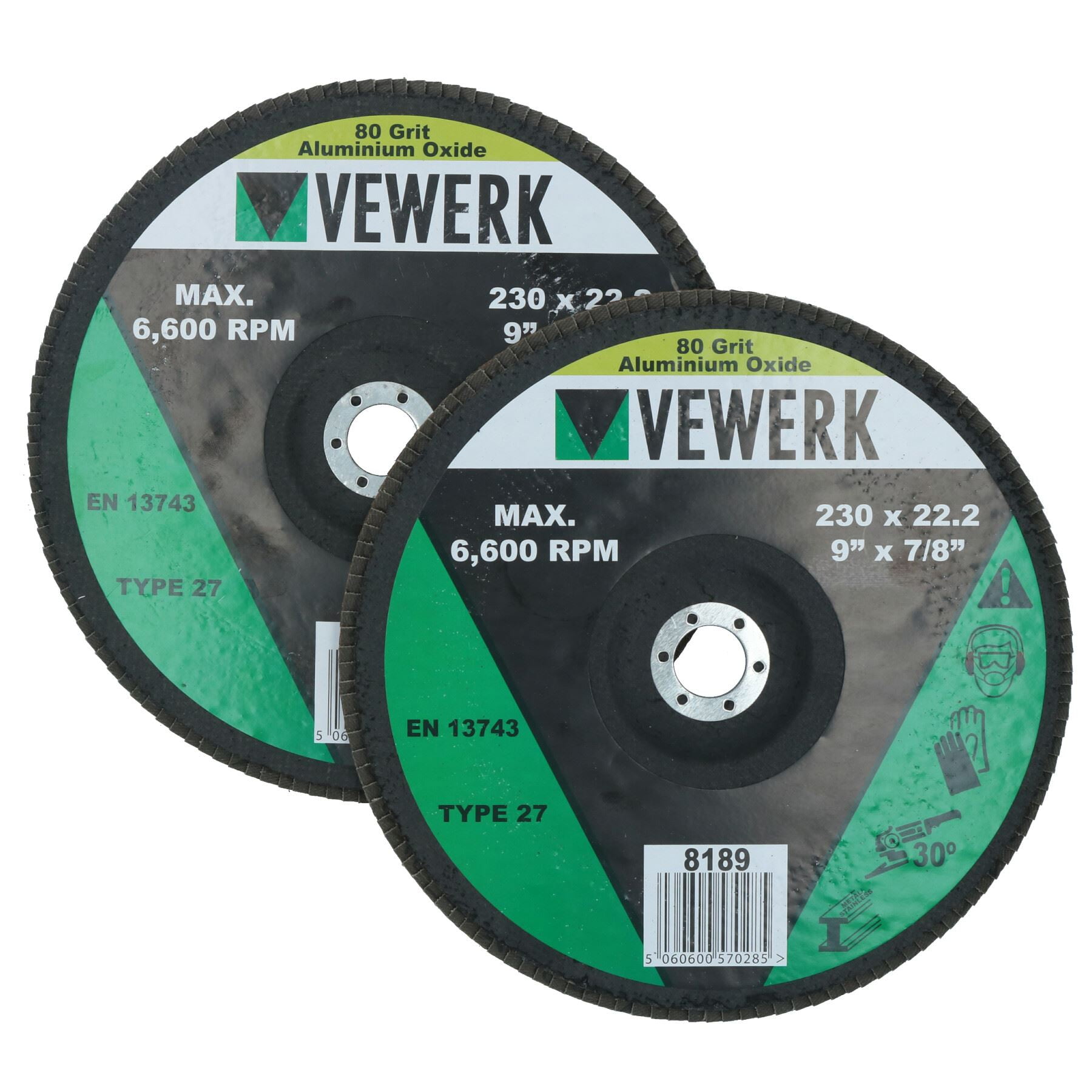 80 Grit Flap Discs Sanding Grinding Rust removing for 9" (230mm