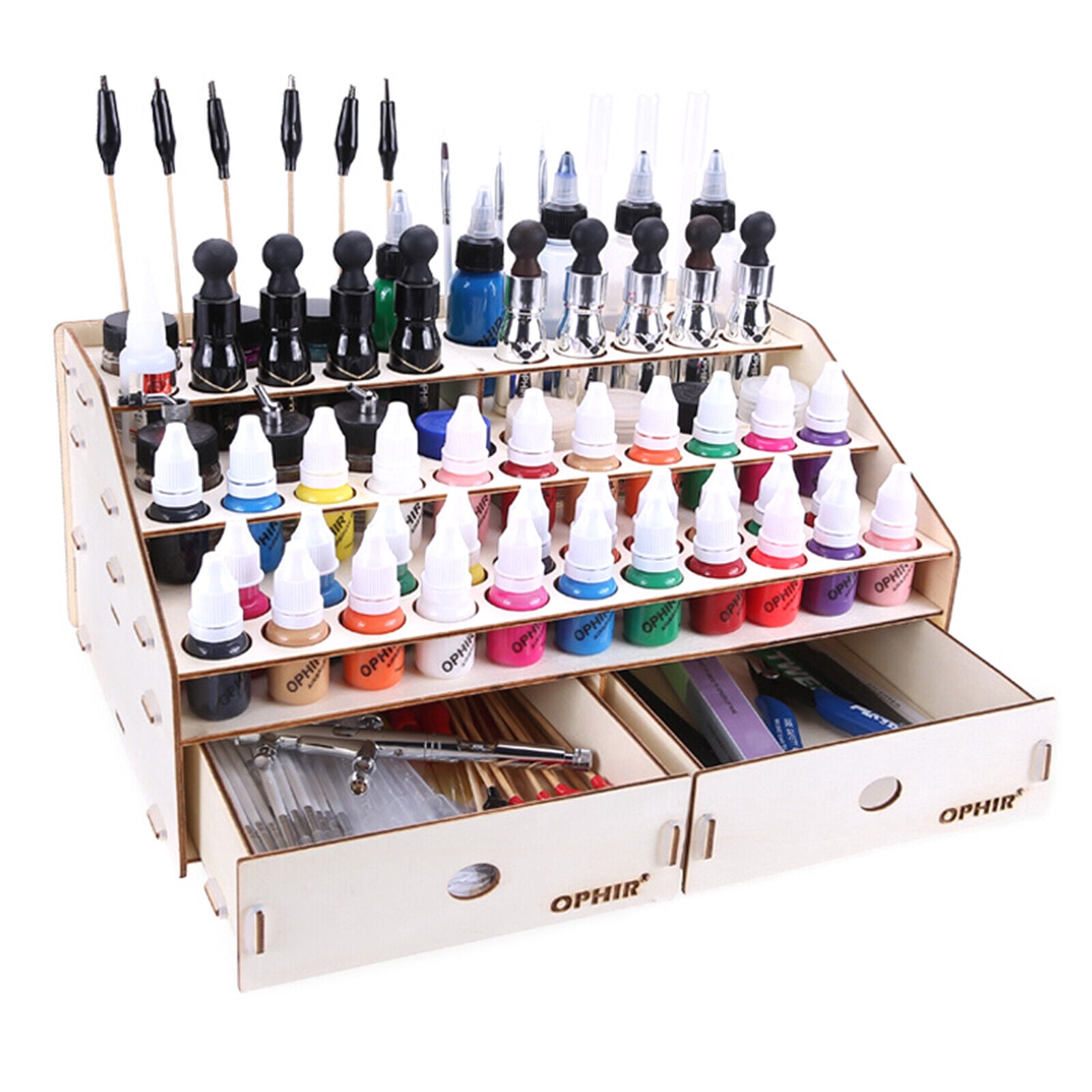 Piants Storage Rack 80 Holes Paint Rack Modular Organizer Paint Storage Holder Model Rack ...