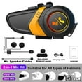 thumbnail image 1 of 80-Hour Battery Motorcycle Helmet Bluetooth Headset, LX3 Bluetooth 5.0 Wireless Headset With Noise Cancellation For Hands-Free Calls & Music, Universal Fit For Full Face Open Face Helmets,Yellow, 1 of 21