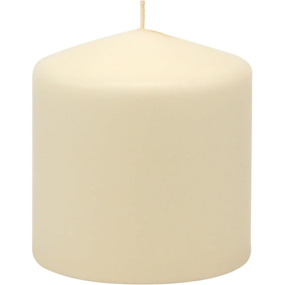 Hour Long Burning Unscented Pillar Candles, x, Ivory, count