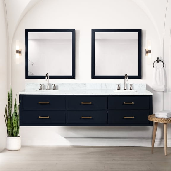 80 In. W X 22 D Blue Double Bath Vanity, Under Sink Storage, 4 Drawers, Soft Close, Fully Assembled, Smoothly Managed For Installation, Small Bathrooms Effortless Bathroom