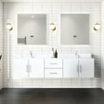 thumbnail image 1 of 80 In. W X 22 D Glossy White Vanity With Marble Top, Included Faucet, 30 Led Mirrors - Graceful And Practical Double Scratch Stain Proof, 1 of 6