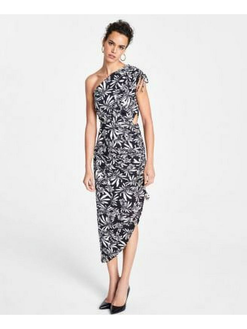 blue dress for baby girl Black Adriana One Shoulder Maxi Dress main image 1