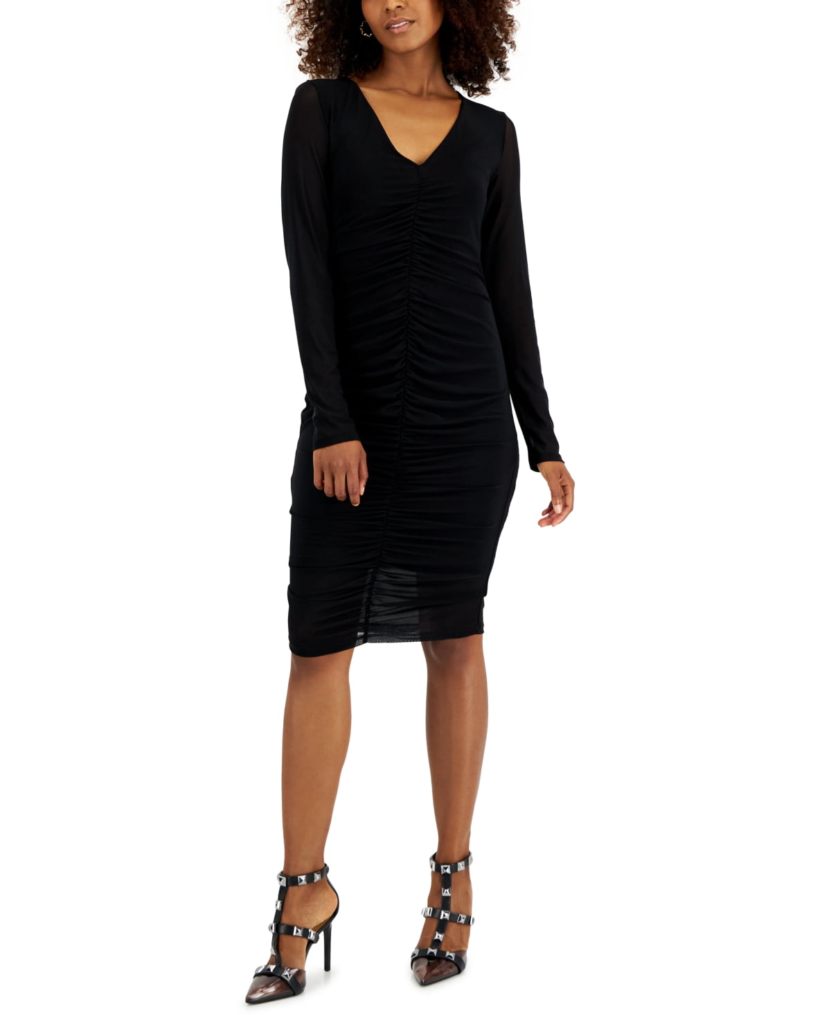 mesh bodycon dress black Black Mesh Bodycon Dress main image 1