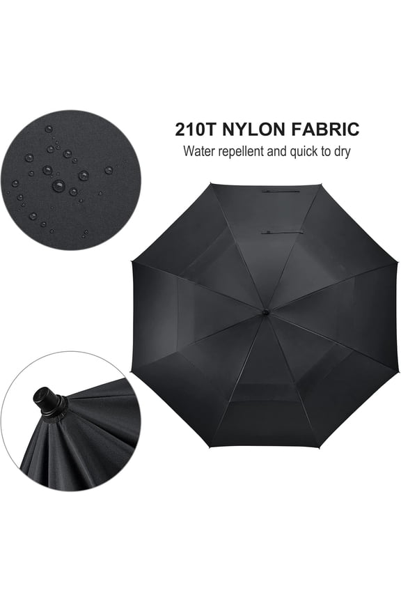 80 Inch Huge Large Oversize Golf Umbrella Double Canopy Vented Windproof Stick Umbrellas, 6.6 Ft Heavy Duty for Outdoor Doorman Family