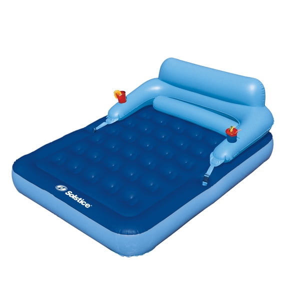 Swim Central Inflatable Blue Malibu Pool Mattress with Removable Back Rest - 80"