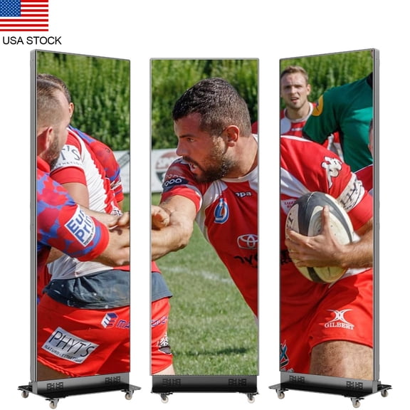 80 Inch LED Digital Signage Display, Foldable Seamless Stitching Kiosk, P2.5 SMD LED Screen Poster with Flight Case for Every Parties and Ads