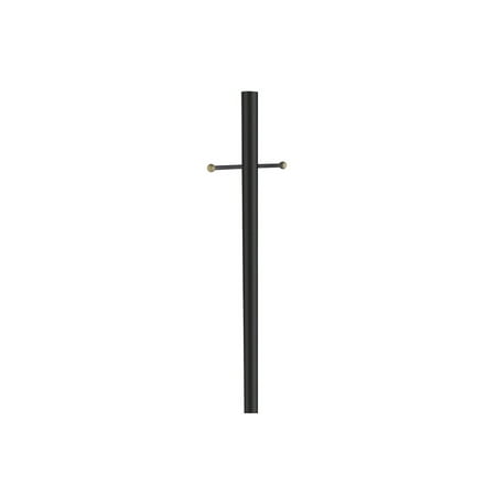 Design House 80" Direct Burial Outdoor Lamp Post with Cross Arm, Black