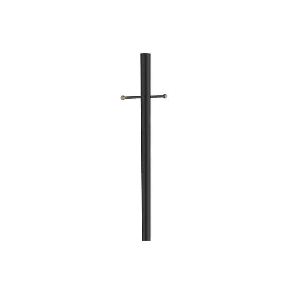 Design House 80" Direct Burial Outdoor Lamp Post with Cross Arm, Black