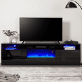 80Inch TV Stand with 40Inch Electric Fireplace Large Contemporary