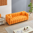 thumbnail image 1 of 80 Inch Polyester Blend Sofa, Modern Tufted Upholstered Couch for Living Room, Orange, 1 of 7