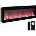 thumbnail image 1 of 80 Inches Electric Fireplace, Freestanding & Wall Mounted & Recessed Electric Fireplace Inserts, Remote Control, 12 Flame Colors, 9H Timer，Thermostat Fireplace Heater, 1500W, 1 of 9