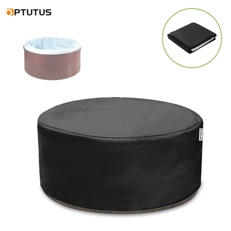 80 Inches Hot Tub Cover, Portable Round Foldable Bathtub Kids Inflatable Pool Cover - Outdoor Waterproof Dustproof Bathtub Cover Black
