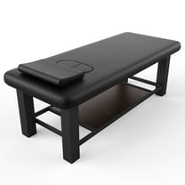 80 Inches Wide -Beauty Salon Beauty Bed Modern Massage Bed - Black 10*10 square leg iron frame structure - No adjustable backrest TIE-ZB-LKJ