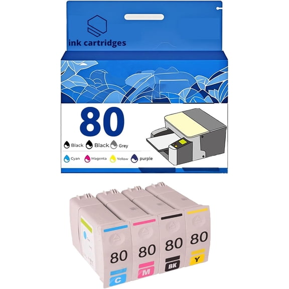 80 Ink Cartridges Compatible for HP 1000S 1050 1055 Inkjet Printers, Leak-Proof Design Crisp Printing