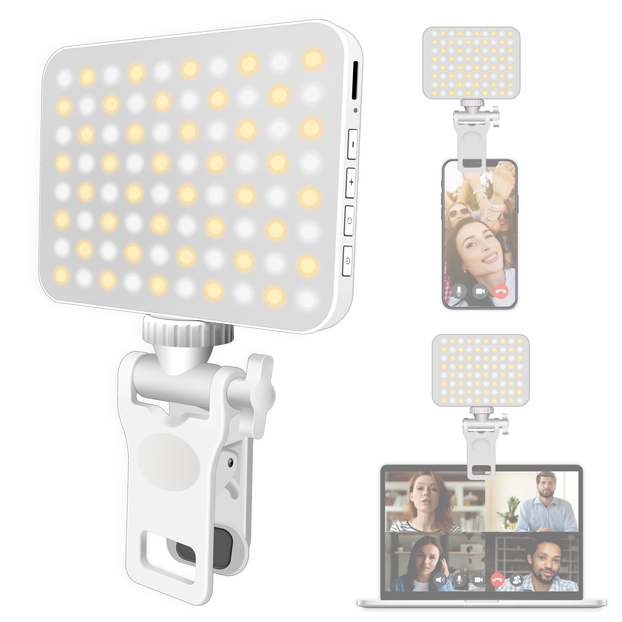 80 LED Rechargeable Selfie Light for Phone Clip on, high Power Portable