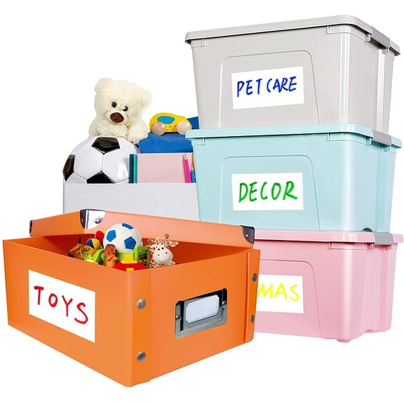 80 Large Size Removable Customizable Blank Labels, Water/Oil/Tear Resistant, No Residue for Home Organization Projects, Bins, Kitchen Storage Containers, Desk Items(6x 4)