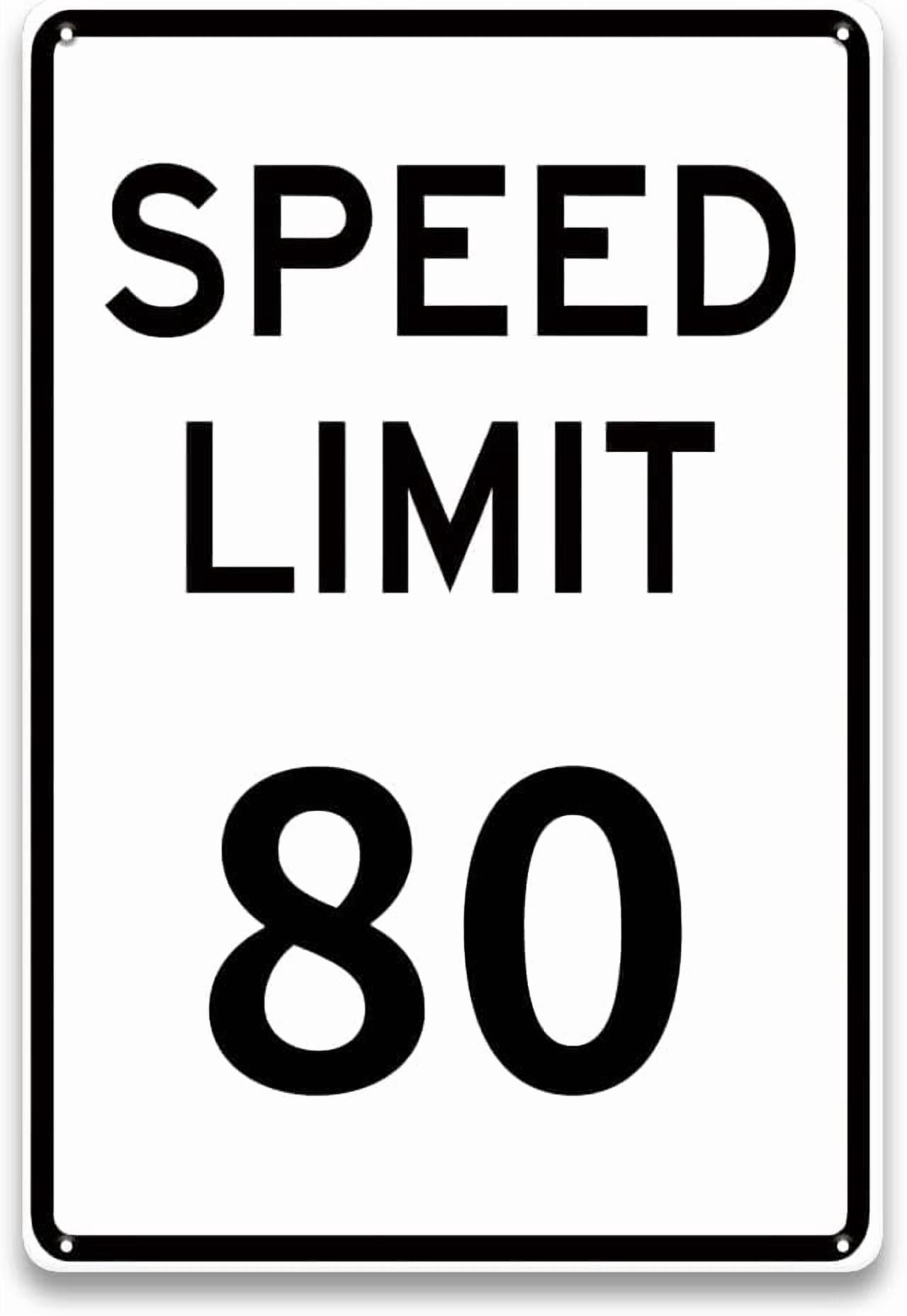 80 MPH Speed Limit Sign, Metal Aluminum Traffic Sign for Neighborhoods ...