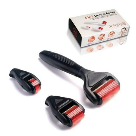 (80% Off) Beautimate 4-in-1 Microneedle Derma Roller Set with Travel Case, Black