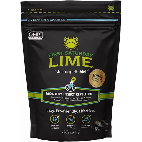 80 Ounce (Pack of 1) Resealable Bag Organic Lime Insect Deterrent, Non-Chemical Outdoor Bug Repellent for Garden, Yard & Foundation