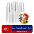 thumbnail image 1 of JOLLY CHEF 80 Pack 8 oz Clear Plastic Cups with Dome Lids, Crystal Clear Dessert Cups for Ice Cream, Latte, Cold Drinks, 1 of 8